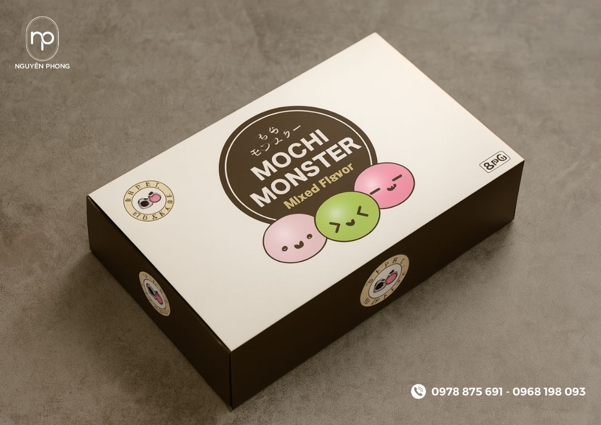 Hộp giấy đựng bánh mochi thiết kế riêng